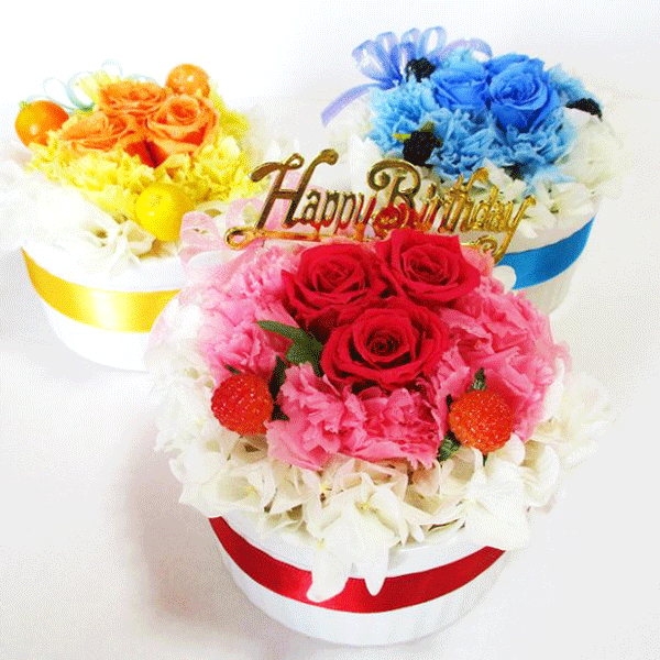 楽天市場】プリザーブドフラワー 誕生日 イチゴのショートケーキ