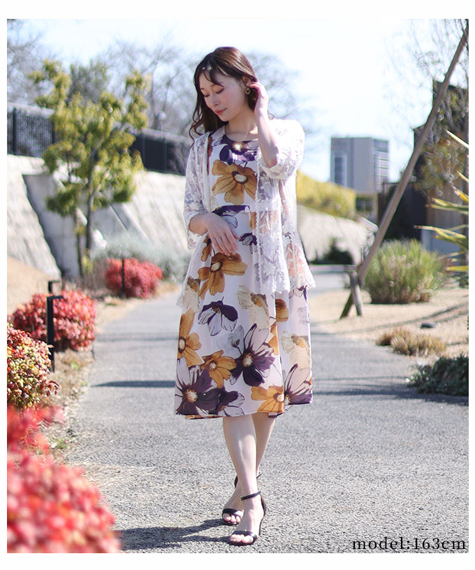 レディースファッション レディースワンピース 洋服 五分袖ワンピース 40代 花柄ワンピース 膝丈ワンピ かわいい服レディースファッション ナチュラル シンプル お洒落 およばれ 春服 夏服 体形カバー ゆったりめ 大人ファッション ゆったり花柄半袖ワンピース ワンピース