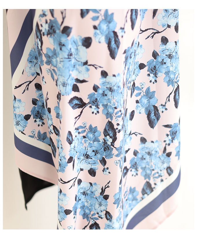 フレア袖 レディースワンピース レディースファッション 足首丈 膝丈 チュニック アシンメトリーワンピース サワアラモード 半袖ワンピース 60代 スキッパー 花柄 フレア エレガント 夏 着痩せ 上品 おでかけ 春夏 大人のリゾート感溢れるアシンメトリーなワンピース