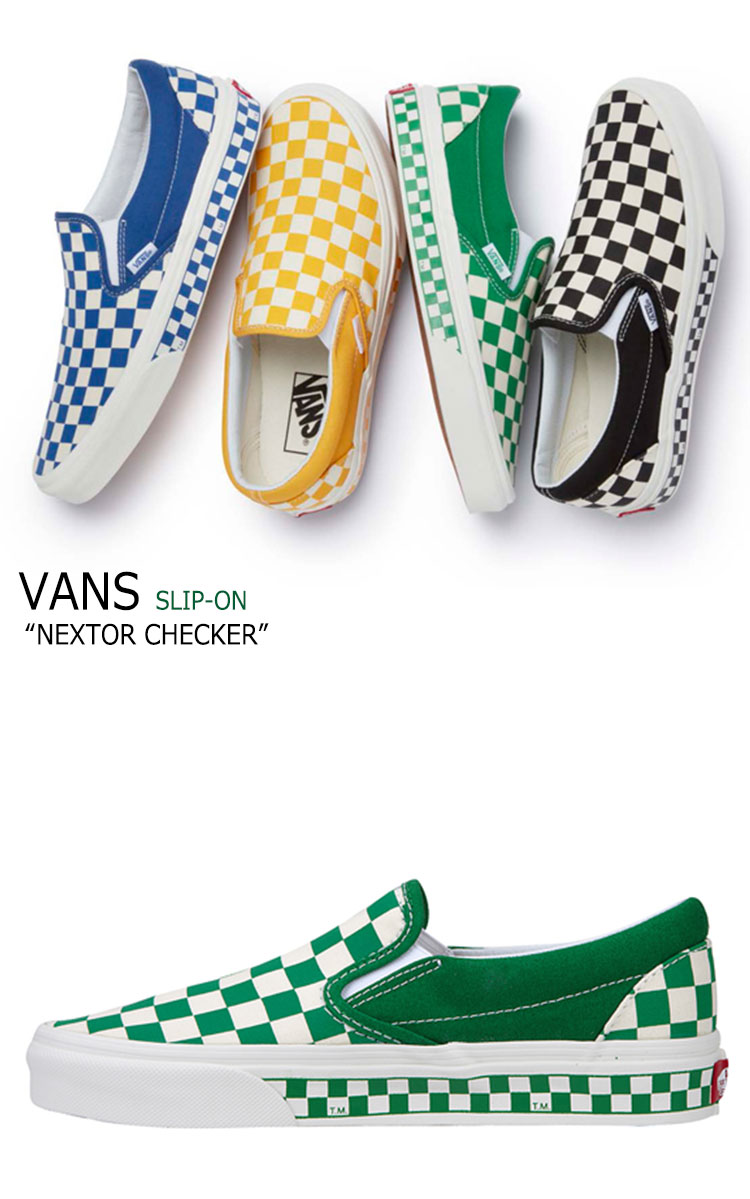 vans checkerboard green