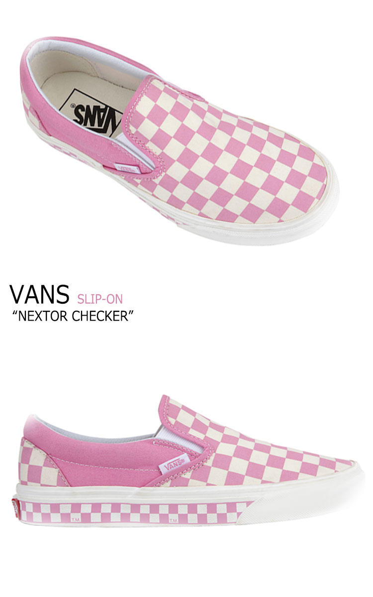 楽天市場 バンズ スニーカー Vans メンズ レディース Slip On Nextor Checkerboard スリッポン チェッカーボード Pink ピンク Vn0a38f7p9i Flvn7f3u18 シューズ A Labs