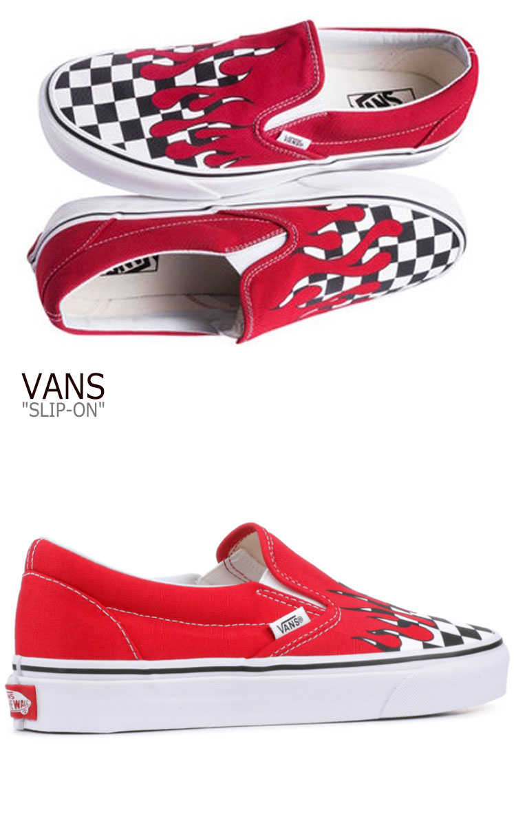 楽天市場 バンズ スリッポン スニーカー Vans メンズ レディース Slip On Flame Pack Checkerboard スリッポンフレイムパック チェッカーボード Red レッド Vn0a38f7rx5 シューズ A Labs