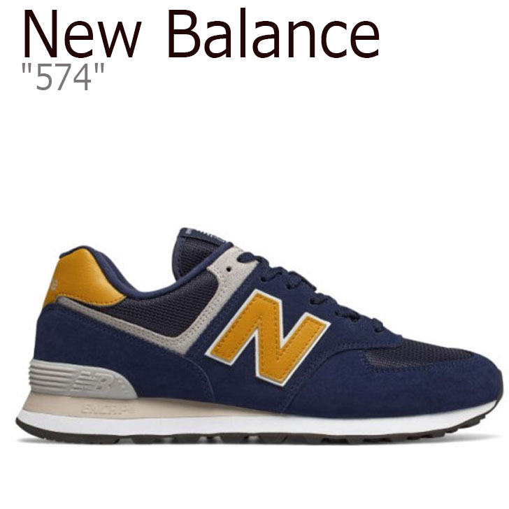 new balance 574 navy blue and yellow