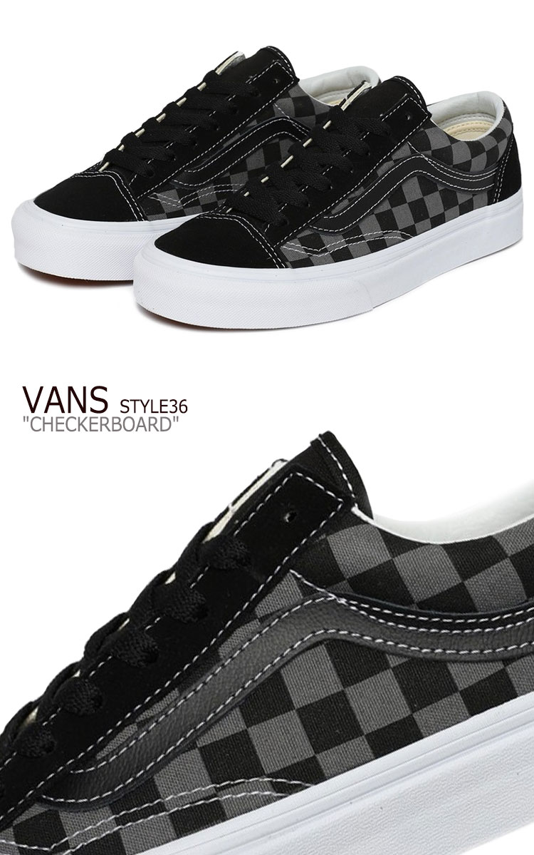 black and grey checkerboard vans