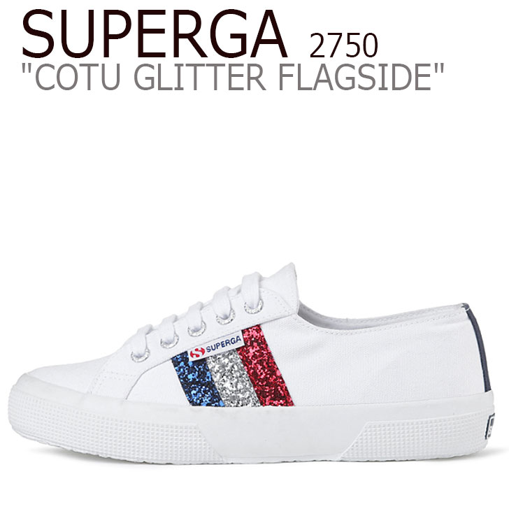 代引不可 楽天市場 スペルガ スニーカー Superga レディース 2750 Cotu Glitter Flagside 2750 コート グリッター フラッグサイド White ホワイト S00fd40 シューズ A Labs 高級感 Onegr Com