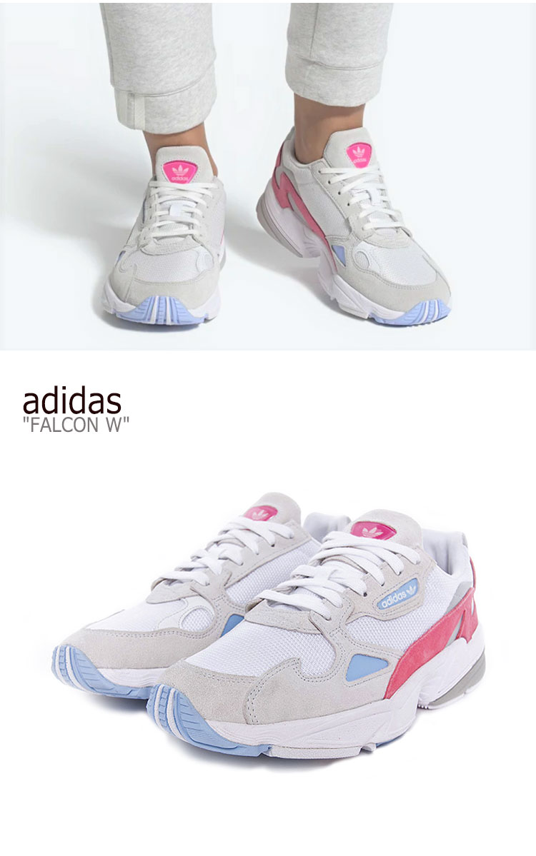 adidas falcon white pink blue