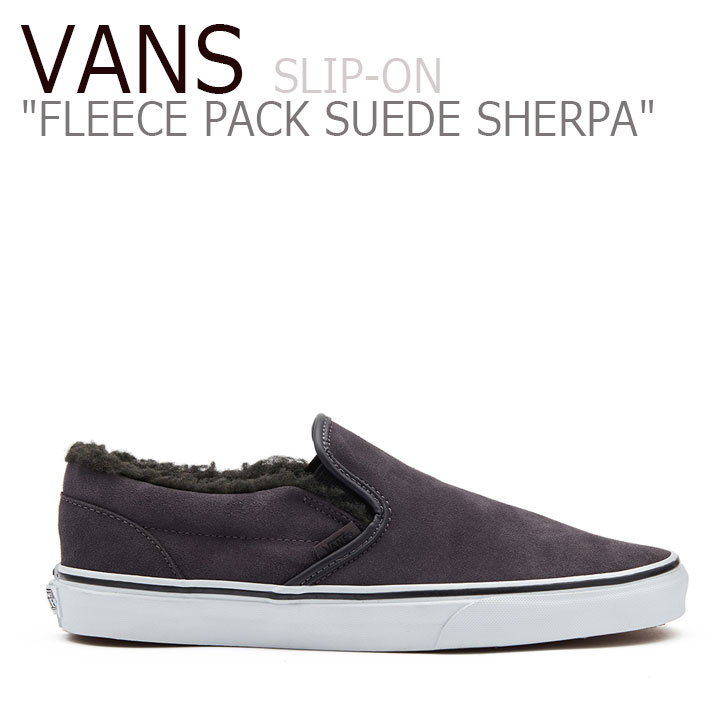 楽天市場 バンズ スリッポン スニーカー Vans メンズ Fleece Pack Suede Sherpa Slip On フリース パック スエード シェルパ スリッポン Obsidian Black チャコール Vn0a4bv3tc11 シューズ A Labs