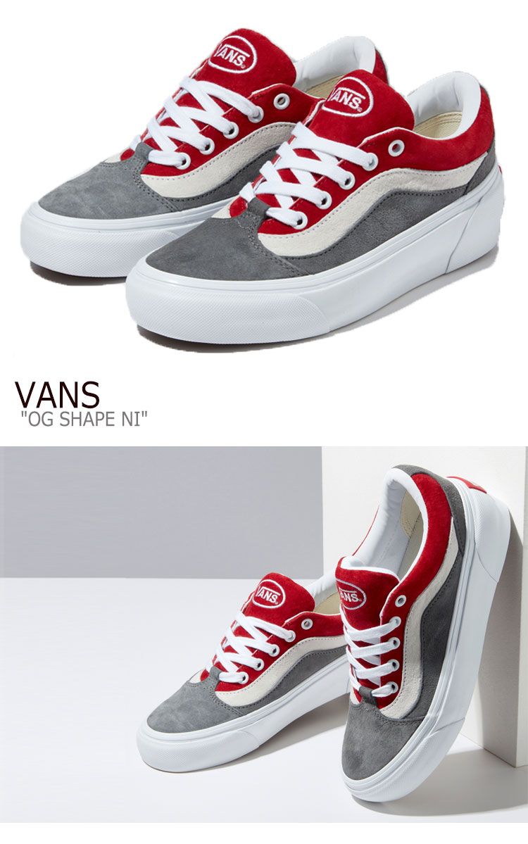 バンズ スニーカー Vans レディース Og Shape Ni Og シェイプ Ni Racing Red レーシング レッド Gray グレー True White トゥルー ホワイト Vn0a4uvl24z1 シューズ A Labs