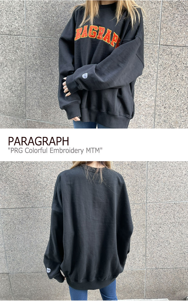 楽天市場 即納 パラグラフ トレーナー Paragraph メンズ レディース Prg Colorful Embroidery Mtm カラフル エンブロイダリー スウェットシャツ Melange メランジ Navy ネイビー Black ブラック 起毛なし M10 ウェア A Labs