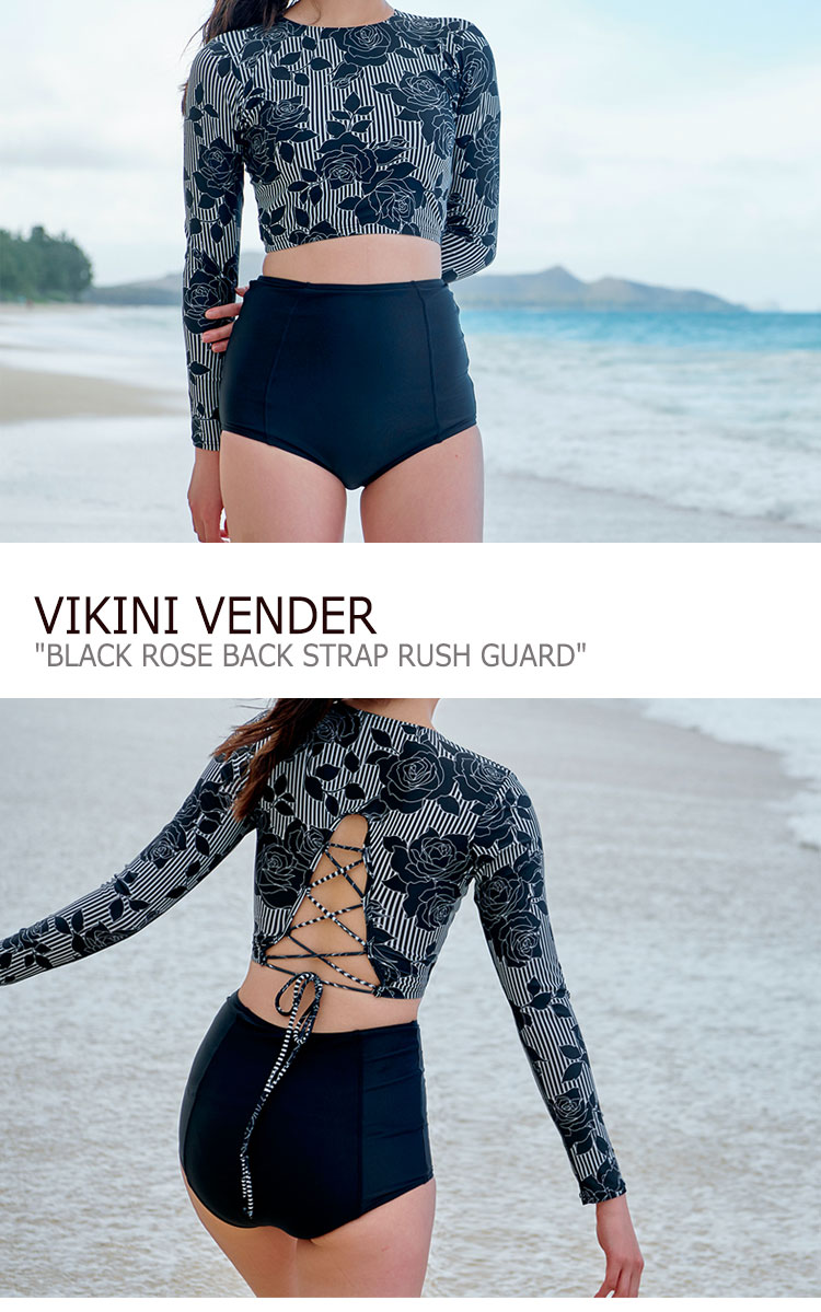 楽天市場 ビキニベンダー 水着 Vikini Vender レディース Black Rose Back Strap Rush Guard ブラック ローズ バック ストラップ ラッシュガード 長袖 Black ブラック ウェア A Labs