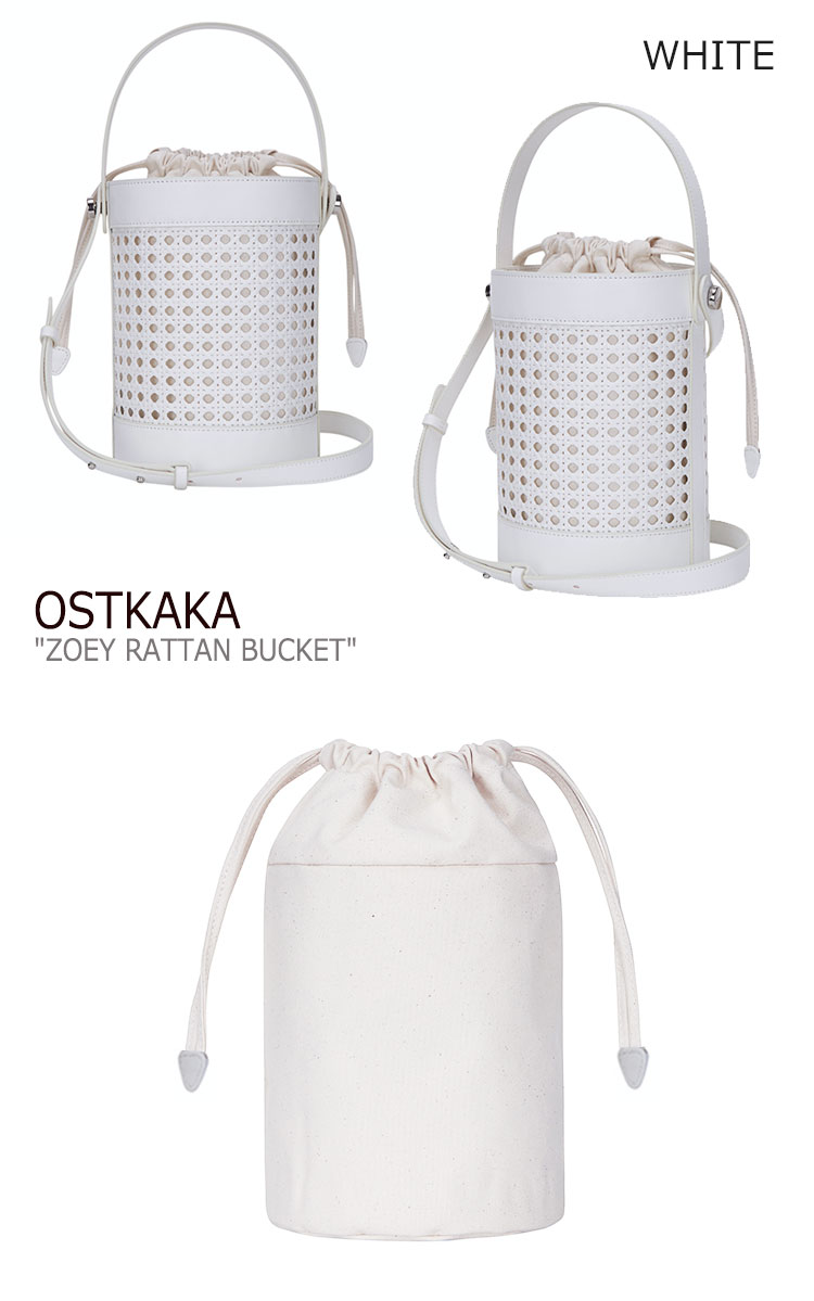 オストカーカ ショルダーバッグ Ostkaka レディース Zoey Rattan Bucket ゾーイ ラタン バケット White ホワイト Black ブラック Bobbaus529wh Bl バッグ Bayleafkitchen Co Uk