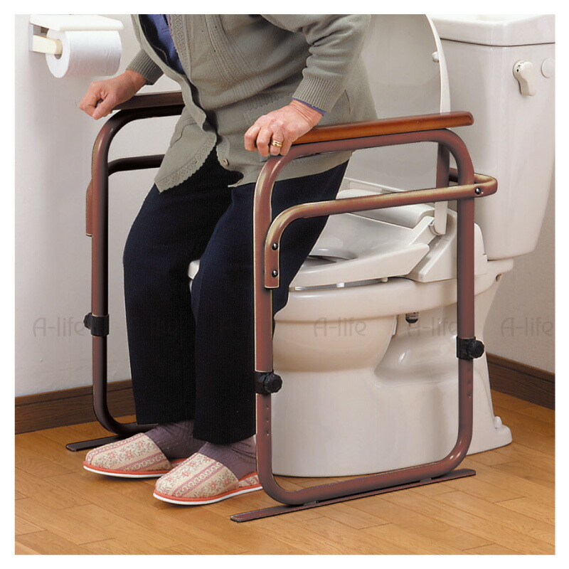 手すり トイレ トイレ 手すり トイレ用手すり 手すり トイレ トイレ用手すり 介護用品 立ち上がり 補助 具 日本製 トイレ用補助手すり 補助 手すり 手摺 サポート アーム トイレ用アーム 高さ調節 天然木 手すり 介護 お年寄り 安心 便器 A Life エーライフ