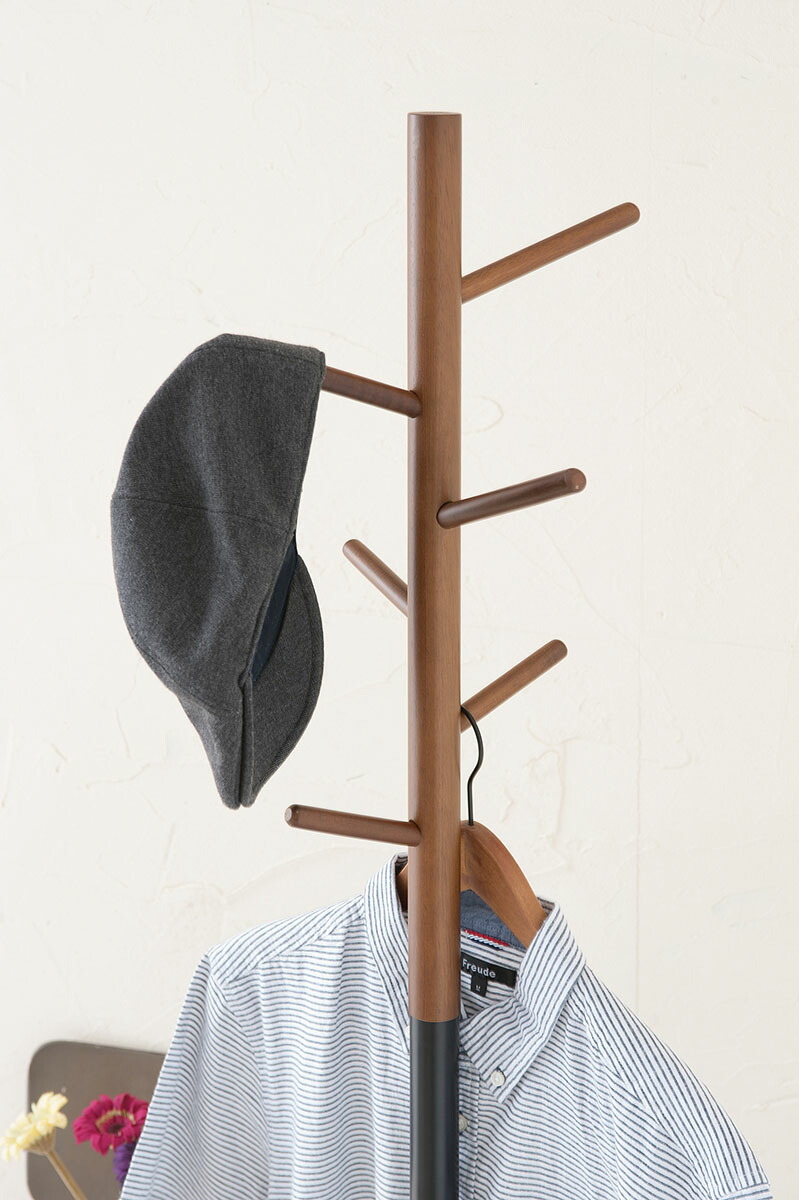 A Life2010 Pole Hanger Rack Wooden Steel Coat Entrance Pole Hanger Rack Wooden Steel Coat Entrance North European Bag Clotheshook Fashion Nursery Moving New Life General Cleaning