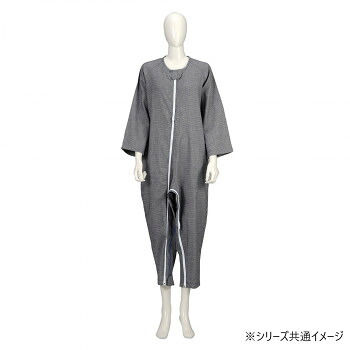 竹虎　ソフトケアねまき両開きファスナー厚手　紺　大きいサイズ　106444・L【送料無料】