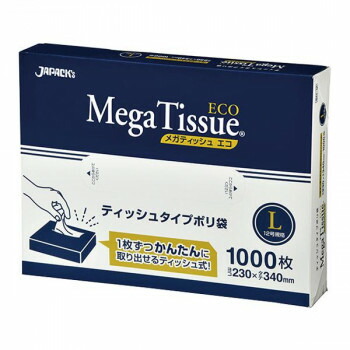 下旬以降発送予定】 L BOXポリ袋メガティッシュ ジャパックス 無着色 ...