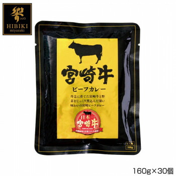 【エントリーでポイント5倍！マラソン期間限定！】響 宮崎牛ビーフカレー 160g×30個 P3【送料無料】