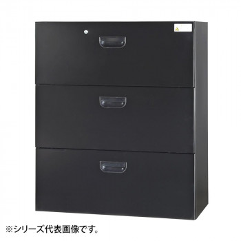 ＼エントリーでポイント5倍！マラソン期間限定！／ 豊國工業 壁面収納庫浅型ラテラル3段 ブラック HOS-L3SX-B CN-10色(ブラック)【送料無料】