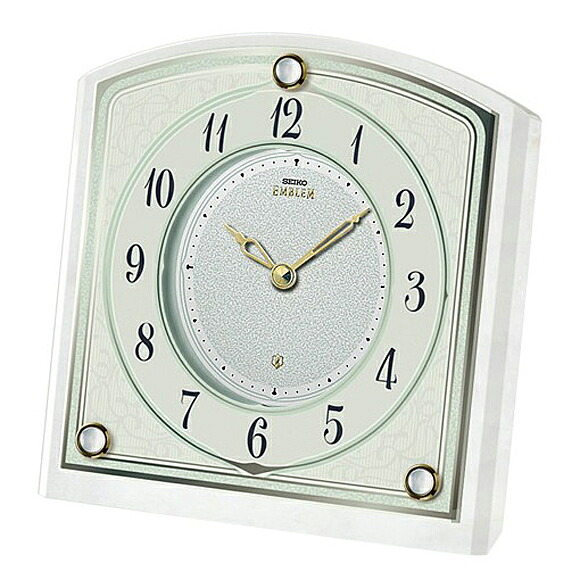 【 送料無料 】 SEIKO(セイコー) EMBLEM 置き時計 クォーツ時計 アナログ 石枠 HW588W