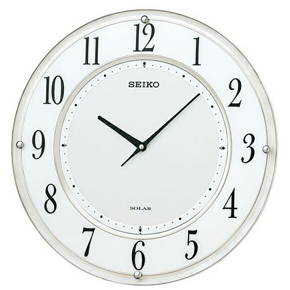 SEIKO(セイコー) 掛け時計 電波時計 アナログ 薄型ソーラープラス
