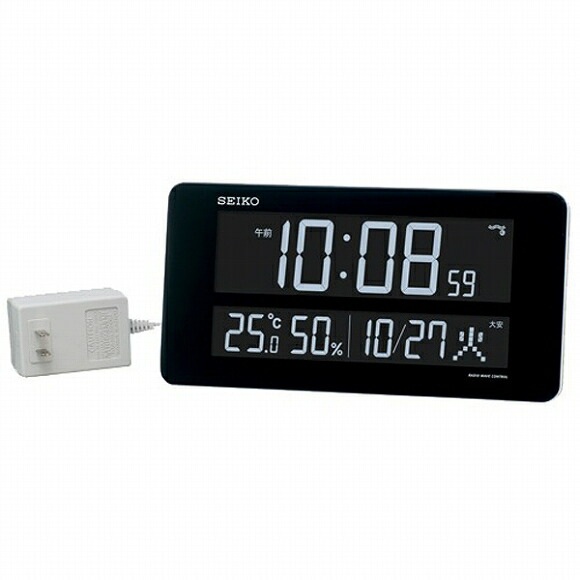 セイコー(SEIKO) 掛け時計 壁掛け 置き時計 電波時計 DL208W シリーズC3 デジタル 温度計 湿度計 おしゃれ|インテリア雑貨a-mon(エエモン)