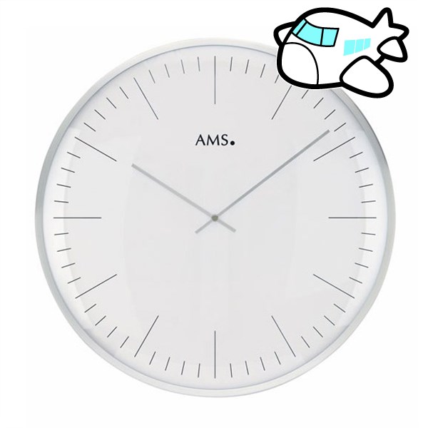 AMS 掛け時計 アナログ ドイツ製 シルバー AMS9540 納期1ヶ月程度　(YM-AMS9540)｜インテリア雑貨a-mon（エエモン）