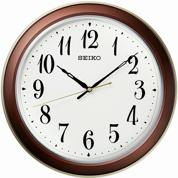 セイコー(SEIKO) 掛け時計 夜でも見える 自動点灯 茶メタリック KX261B (検) おしゃれ 音がしない 掛け時計 掛時計 かけ時計 木製 北欧