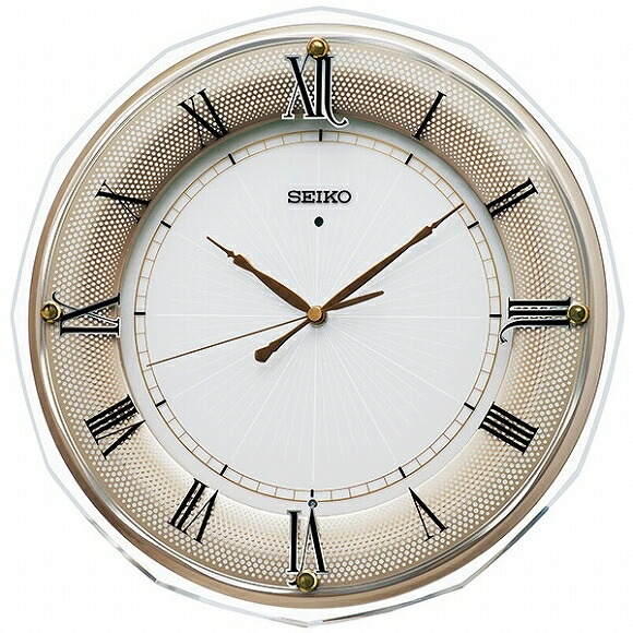 セイコー(SEIKO)  掛時計 電磁波時辰儀 アナログ ゴールド エンドラン秒針 判定基準 KX269G インテリア・寝具・収納-置き時計・掛け時計-掛け時計