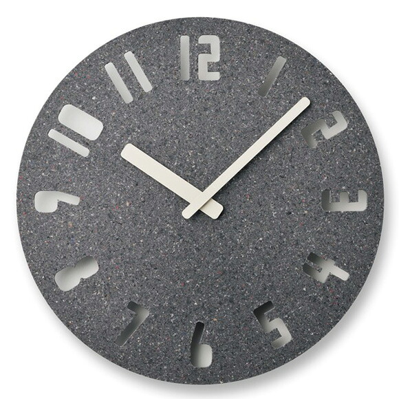 Lemnos レムノス 掛け時計 アナログ 日本製 リサイクル 秒針なし 風防なし 2針 ダークグレー PANECO CLOCK パネコクロック HIL22-10DGY　(TL-HIL22-10D)