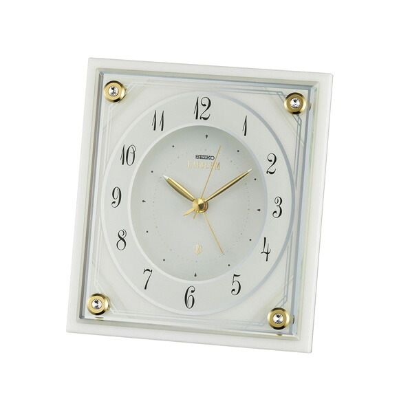 セイコー (SEIKO) EMBLEM 置き時計 クオーツ 一発 ルミ ステップ HR592W|インテリア雑貨a-mon(エエモン)