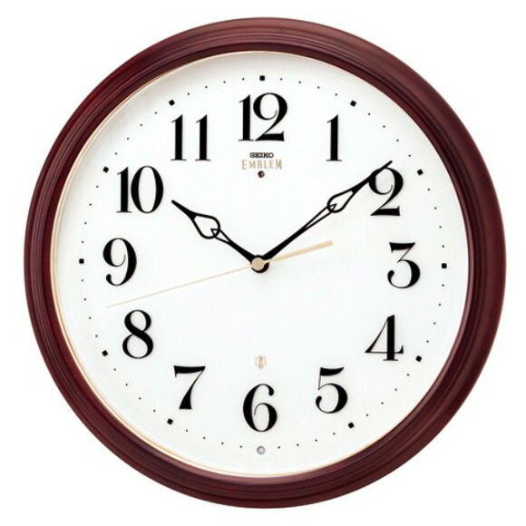 【エントリーで2個以上購入でP5倍・3個以上購入でP10倍】セイコー (SEIKO) EMBLEM 掛け時計 電波時計 おやすみ秒針 スイープ 音がしない 静音タイプ 木枠 HS553B 20,075円
