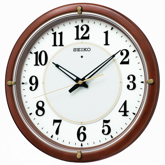 セイコー(SEIKO) 掛け時計 電波時計 木枠 ライト スイープ 音がしない 静音タイプ おやすみ秒針 KX240B