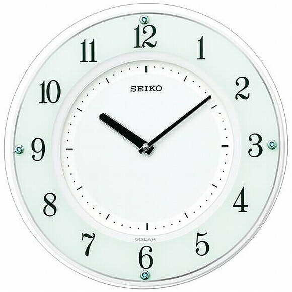 SEIKO セイコー 掛け時計 アナログ・ソーラー 薄型 電波時計(SF505W) (検) 時計 掛け時計 掛時計 かけ時計 木製|インテリア雑貨a-mon(エエモン)