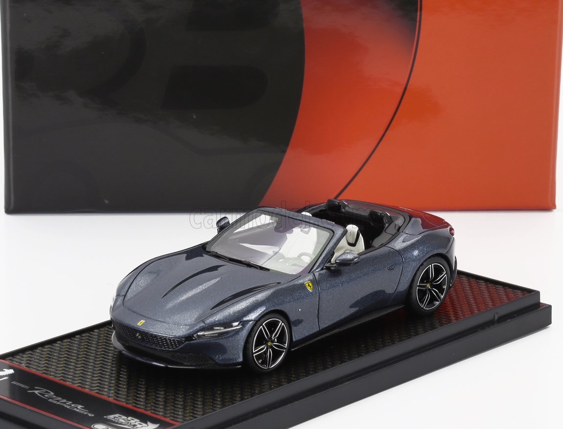 ミニカー 1/43 フェラーリ ローマ BBR-MODELS 1/43 FERRARI ROMA SPIDER OPEN 2020 BLU ROMA - BLUE MET BBRC282E|ミニカーショップ ええもん堂