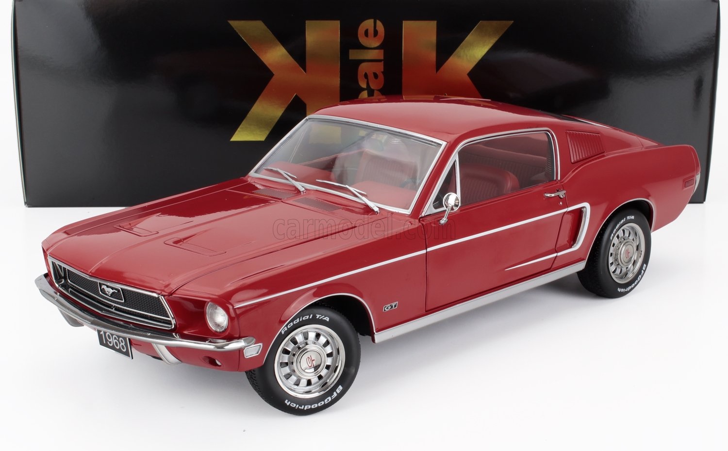 ミニカー アメ車 1/12 マスタング ムスタング KK-SCALE 1/12 FORD USA MUSTANG GT FASTBACK COUPE 1968 RED KKDC120222｜ミニカーショップ ええもん堂