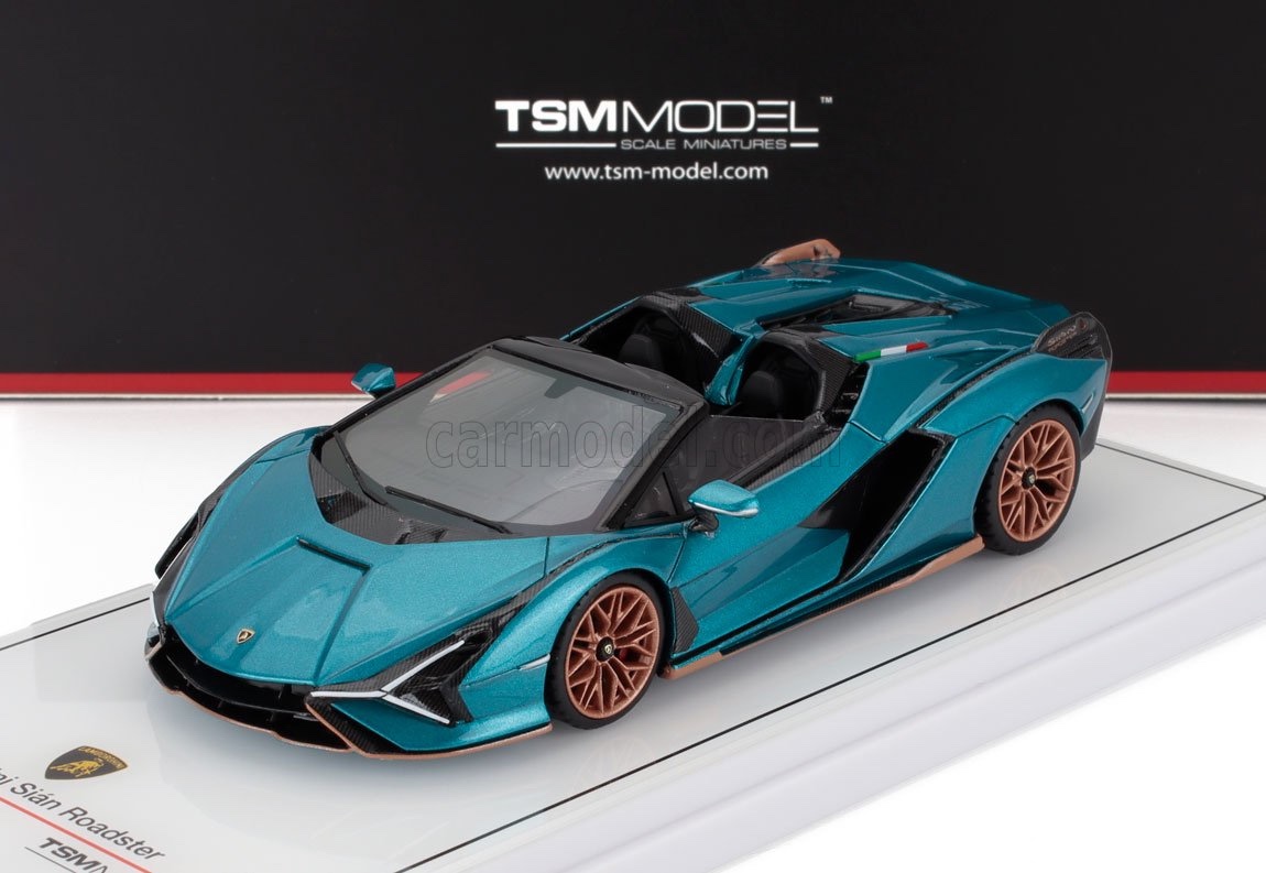 ミニカー 1/43 ランボルギーニ シアン TRUESCALE 1/43 LAMBORGHINI SIAN FKP 37 HYBRID ROADSTER OPEN N 19 2020 BLUE URANUS TSM430831