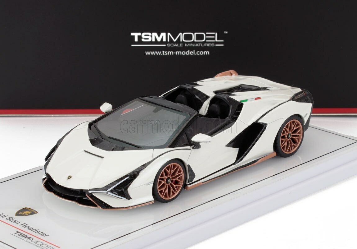 ミニカー 1/43 ランボルギーニ シアン TRUESCALE 1/43 LAMBORGHINI SIAN FKP 37 HYBRID ROADSTER OPEN N 19 2020 BIANCO ASOPO - WHITE BLACK TSM430832