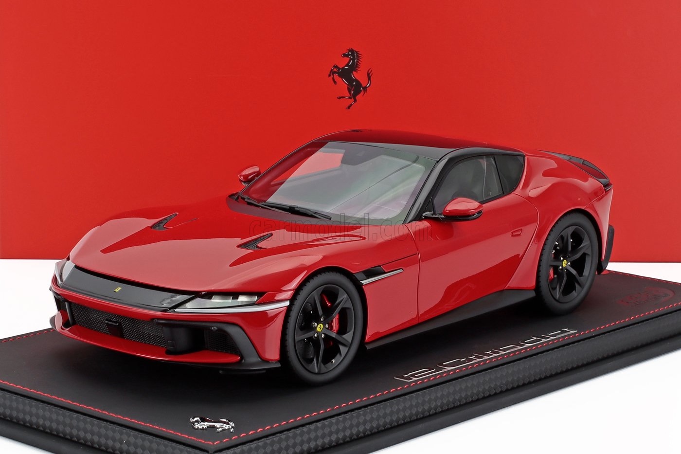 ミニカー 1/18 フェラーリ 12チリンドリ BBR-MODELS 1/18 FERRARI 12CILINDRI V12 830cv PANORAMIC ROOF 2024 MATT BLACK RIMS ROSSO CORSA - RED P18254A-VET
