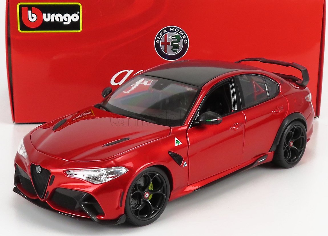 ミニカー 1/18 アルファロメオ ジュリア GTAm ブラーゴ BURAGO 1/18 ALFA ROMEO GIULIA GTAm 2020 ROSSO GTA - RED MET 18-11049｜ミニカーショップ ええもん堂