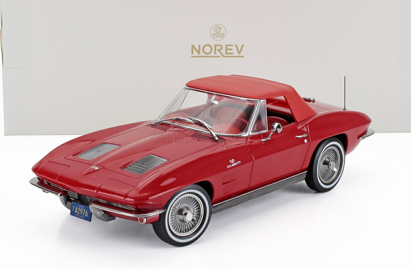 ミニカー アメ車 1/18 シボレー コルベット ノレブ NOREV 1/18 CHEVROLET CORVETTE STINGRAY CABRIOLET 1963 RED 189056