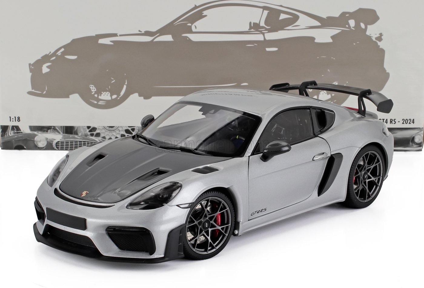 ミニカー 1/18 ポルシェ ケイマン GT4 ミニチャンプス MINICHAMPS 1/18 PORSCHE CAYMAN GT4 RS WEISSACH PACKAGE 2024 SILVER BLACK 110062122