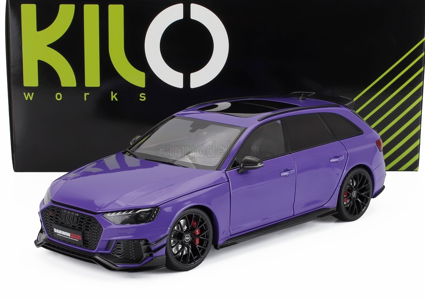 ミニカー 1/18 アウディ A4 ワゴン NZG 1/18 AUDI A4 RS4 DARWIN PRO (B9) AVANT SW STATION WAGON 2020 PURPLE MET VAKW02301|ミニカーショップ ええもん堂