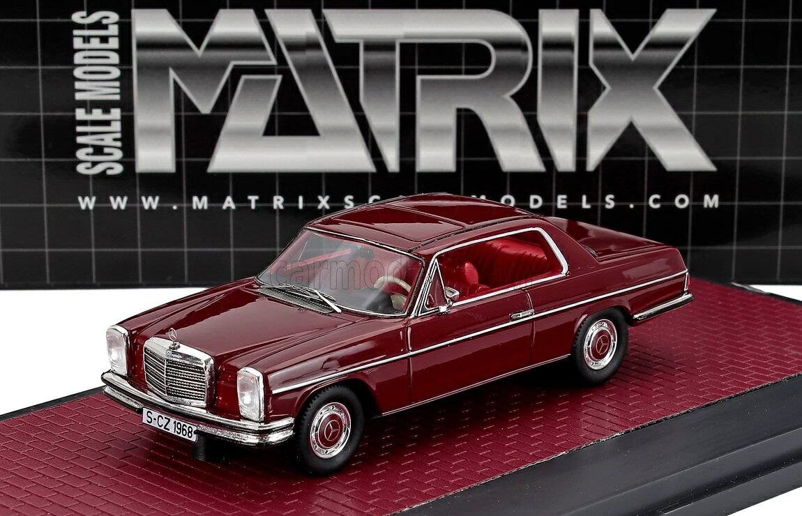 ミニカー 1/43 メルセデス ベンツ S社会階級 280C MATRIX SCALE MODELS 1/43 MERCEDES BENZ S-CLASS 280C COUPE (W111) 1968 RED MX11302-243