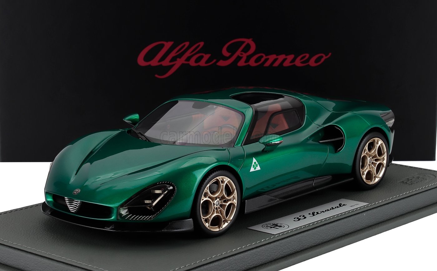 ミニカー 1/18 アルファロメオ 33 ストラダーレ BBR-MODELS 1/18 ALFA ROMEO 33 STRADALE 2025 VERDE MONTREAL - GREEN P18264D-VET