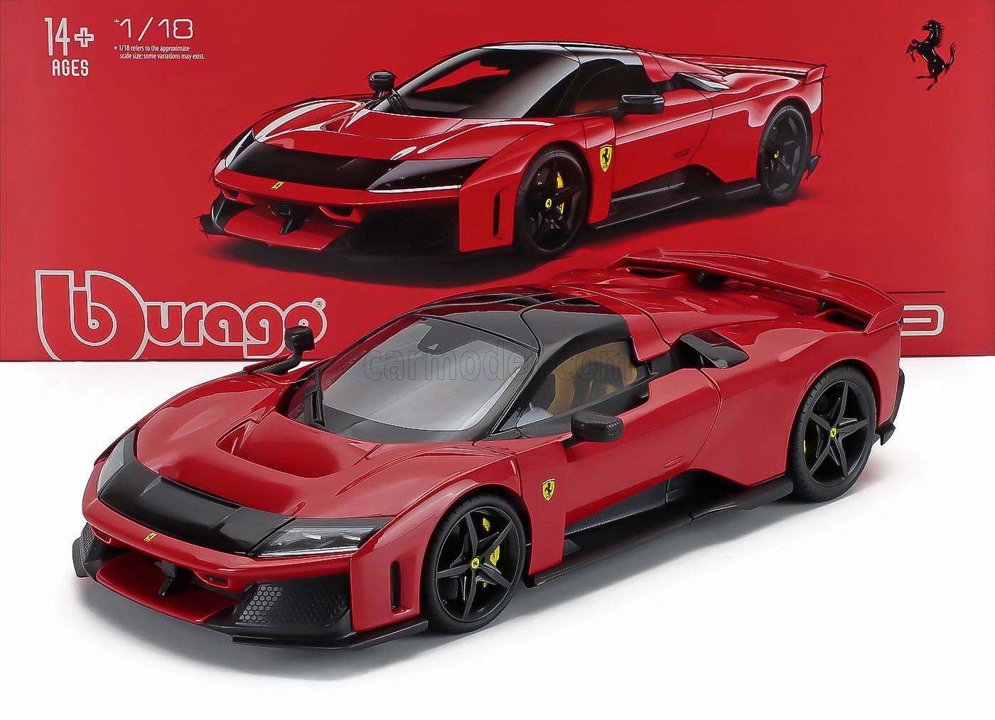 ミニカー 1/18 フェラーリ F80 ブラーゴ BURAGO 1/18 FERRARI F80 2024 BLACK WHEELS ROSSO CORSA - RED 18-16918