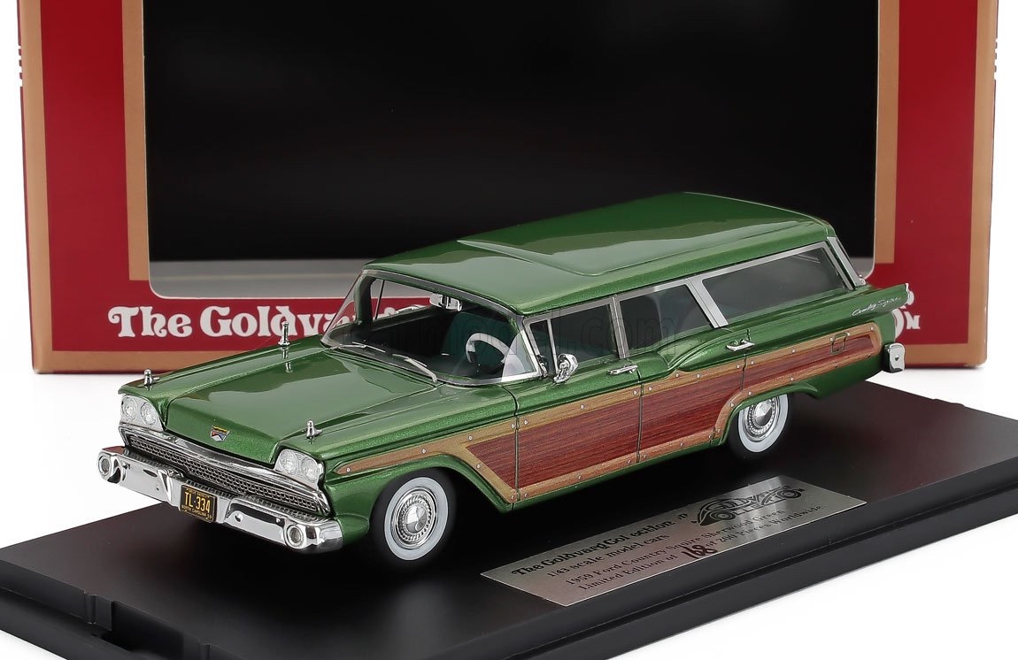 ミニカー アメ車 1/43 フォード カントリー GOLDVARG 1/43 FORD USA COUNTRY SQUIRE SW STATION WAGON 1959 GREEN WOOD GC091A｜ミニカーショップ ええもん堂 32,370円
