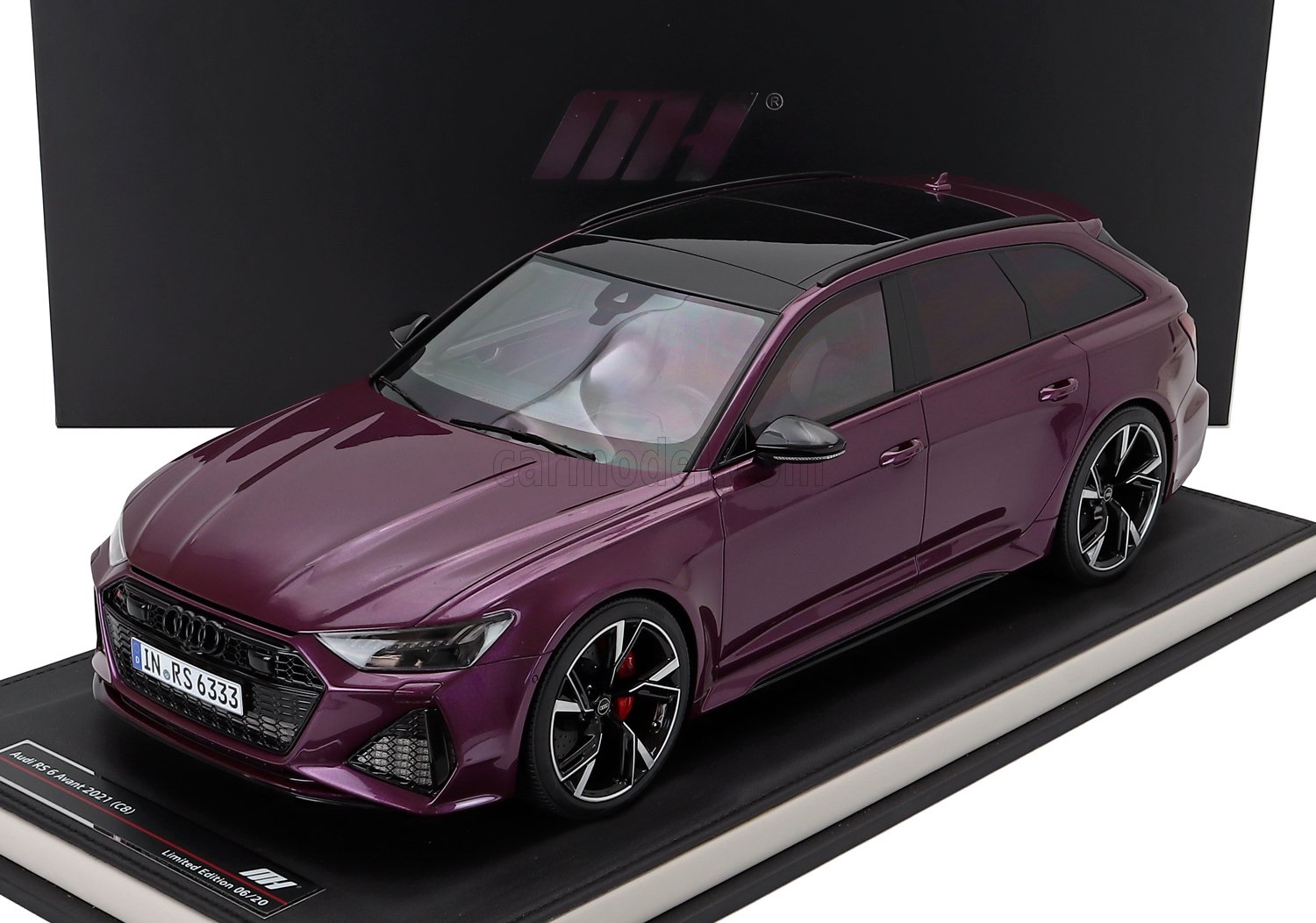 ミニカー 1/12 アウディ A6 RS6 MOTORHELIX 1/12 AUDI A6 RS6 AVANT (C8) SW STATION WAGON 2021 MERLIN PURPLE MH1202MP|ミニカーショップ ええもん堂