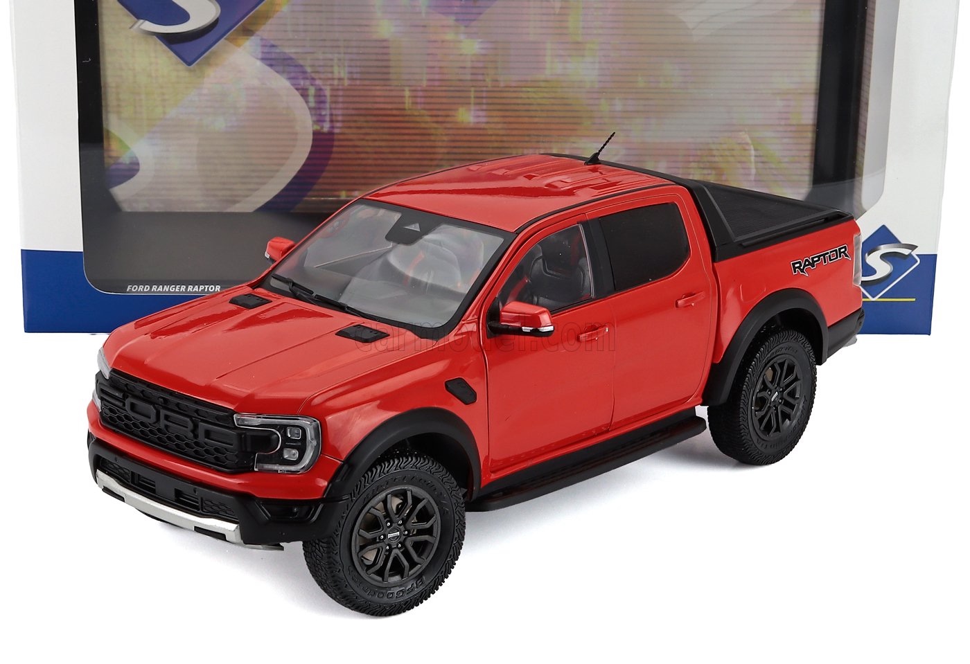 ミニカー アメ車 1/18 フォード レンジャー SOLIDO 1/18 FORD USA RANGER RAPTOR PICK-UP DOUBLE CABINE 2024 DARK ORANGE 1813901｜ミニカーショップ ええもん堂