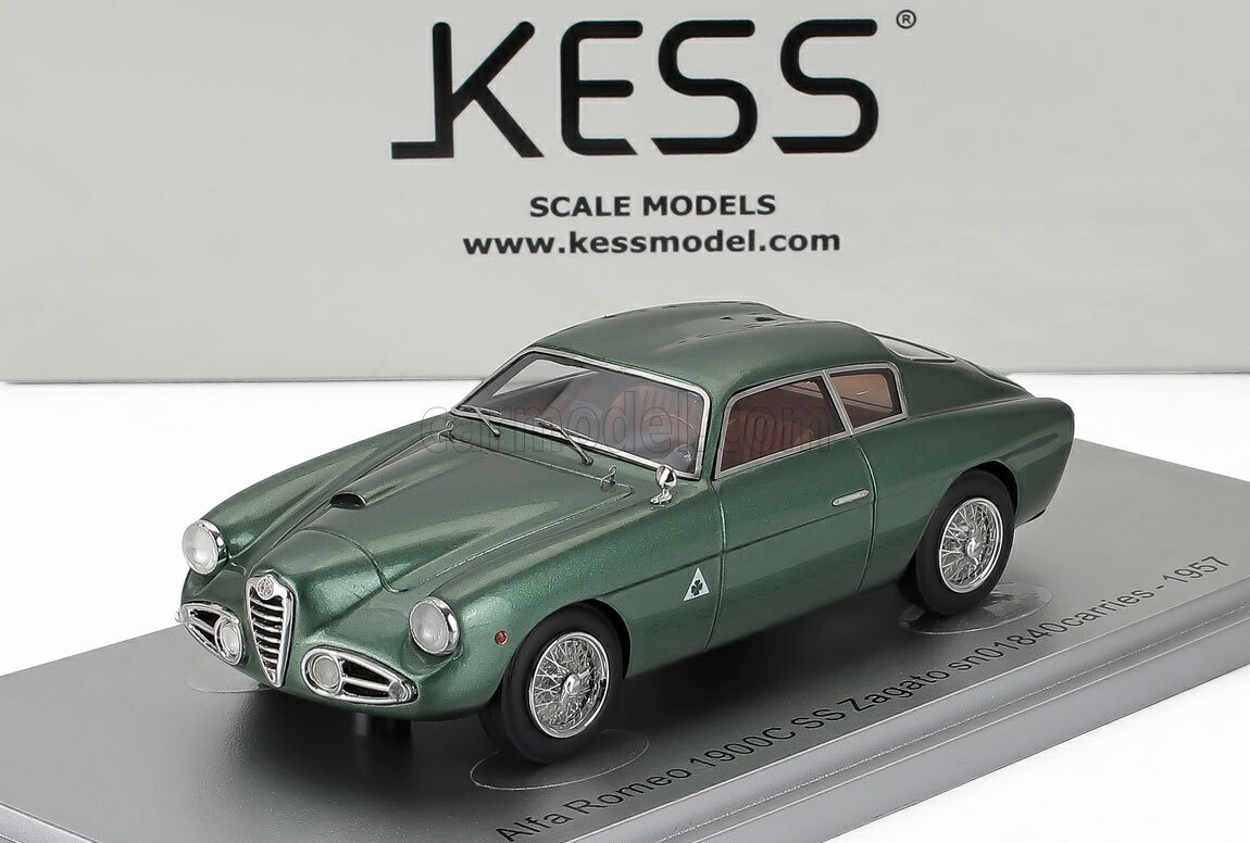 ミニカー 1/43 アルファロメオ 1900C KESS-MODEL 1/43 ALFA ROMEO 1900C SS 錫01840 ZAGATO COUPE 1957 GREEN MET KE43000390