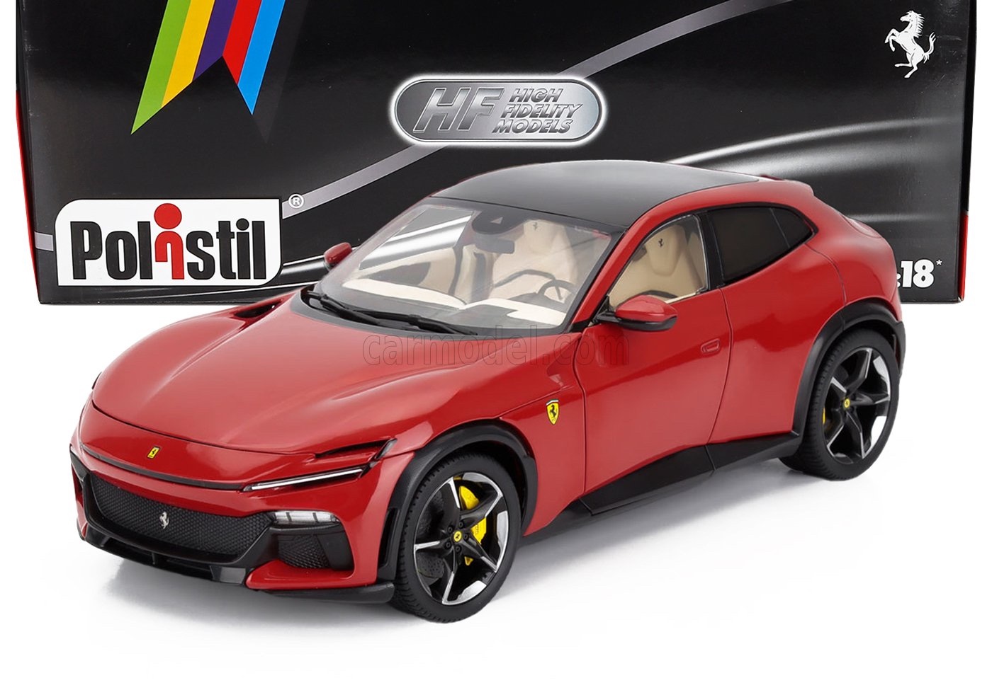 ミニカー 1/18 フェラーリ プロサングエ SUV POLISTIL 1/18 FERRARI PUROSANGUE 2022 ROSSO CORSA 322 - CREAM INTERIOR 18FE02020-WB