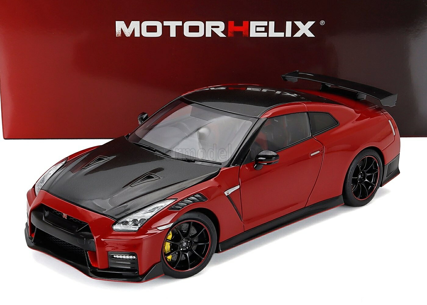 ミニカー 1/18 ニッサン 地上地平 GTR MOTORHELIX 1/18 NISSAN GT-R (R35) NISMO COUPE 2022 VIBRANT RED CARBON M83527